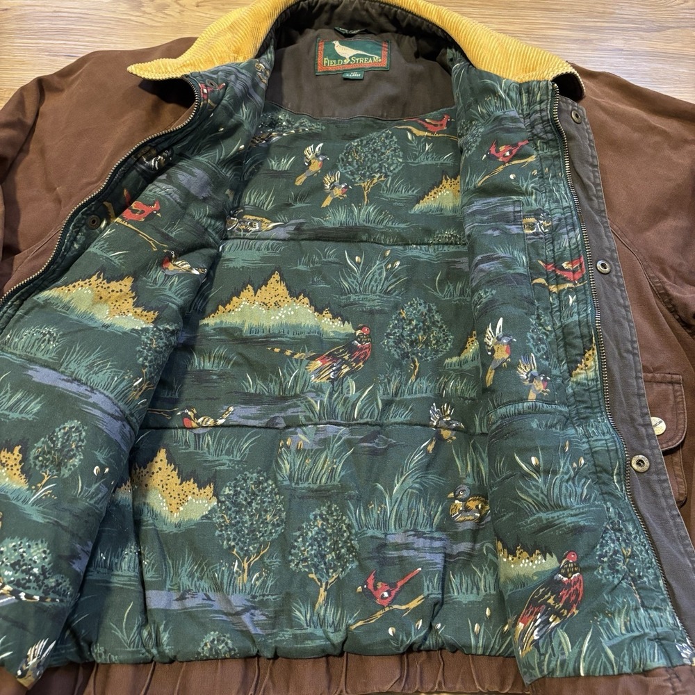 Vintage Field And Stream Chore Coat Men's XL Barn Jacket Corduroy Collar Lining - Picture 3 of 16